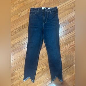 L.T.J. Dark Denim Size 28 Amore High Rise Raw Hem Stretch Skinny Blue Jeans
